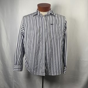 Vtg Falconnable Men American Flag Shirt M Stripe‎ Cotton Luxury France Old Money